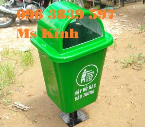 Thùng rác composite 55 lít chân sắt bền rẻ - 096 3839 597 Ms Kính