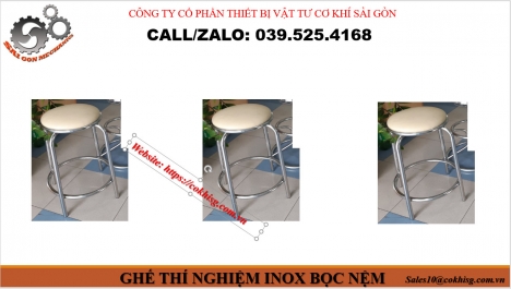 GHẾ THÍ NGHIỆM INOX BỌC NỆM