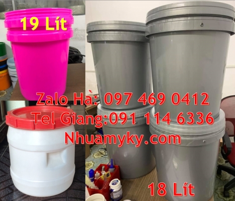 Vỏ thùng đựng sơn 20 lít, Vỏ thùng đựng sơn 22 lít Thùng nhựa vuông Giá bán Xô nhựa 3.8 li