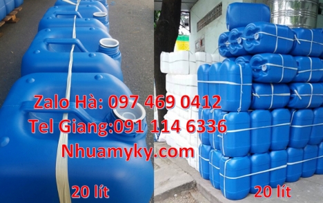 can 20l vuông xanh, can 25l xanh Bán Can 20 lít đựng hóa chất can 20l giá rẻ can 25l trắng, can nh