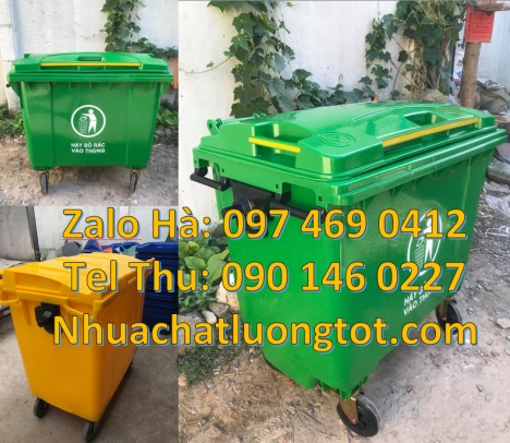 xe thu gom rác 660 lít 3 bánh hơi, bán sỉ xe thu gom rác 660 lít, Xe thu gom rác 1000 lít 4 bánh xe,