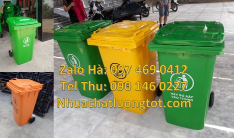 Xe gom rác 120l 240l, thùng rác 60 lít có bánh xe Thùng rác 60 lít Thùng rác 120l nắp k