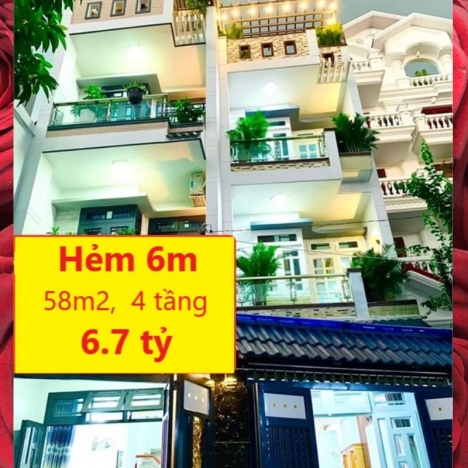 Nhà đẹp Nguyễn Tư Giản, Phường 12, Gò Vấp – Hẻm 6m, 58m2, 4 tầng, giá rẻ.