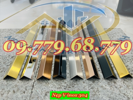 Nẹp V inox 304 , nẹp V inox , Nẹp V inox màu ti gold