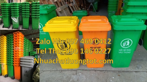 Xe gom rác 120l 240l, thùng rác 60 lít có bánh xe Thùng rác 60 lít Thùng rác 120l nắp k
