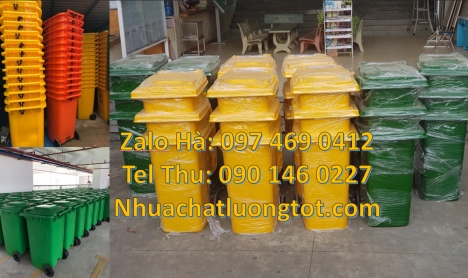 Xe gom rác 120l 240l, thùng rác 60 lít có bánh xe Thùng rác 60 lít Thùng rác 120l nắp k