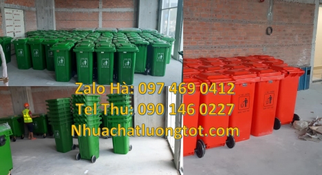 Xe gom rác 120l 240l, thùng rác 60 lít có bánh xe Thùng rác 60 lít Thùng rác 120l nắp k