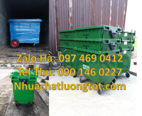 xe thu gom rác 660 lít 3 bánh hơi, bán sỉ xe thu gom rác 660 lít, Xe thu gom rác 1000 lít 4 bánh xe,