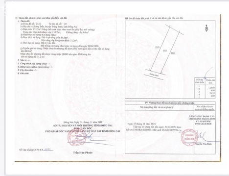 CHÍNH CHỦ CẦN BÁN NHANH LÔ ĐẤT MẶT TIỀN ĐƯỜNG BÊ TÔNG NGAY SÔNG TRẦU - TRẢNG BOM - ĐỒNG NAI
