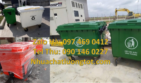 xe thu gom rác 660 lít 3 bánh hơi, bán sỉ xe thu gom rác 660 lít, Xe thu gom rác 1000 lít 4 bánh xe,