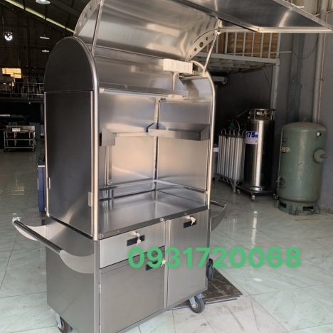 Xe cà phê INOX take away cho quán cafe tiện dụng