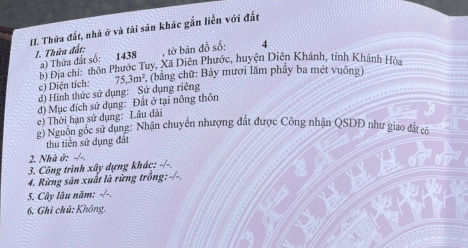 Nhà cấp 4 đường Xóm Bàu cạnh Thành Hồ xã Diên Phước