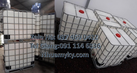 Thùng nhựa 1000L hàng nhập khẩu, Bồn nhựa 1 khối, tank nhựa ibc 1 khối, bồn nhựa 1000 lít đựng hóa c