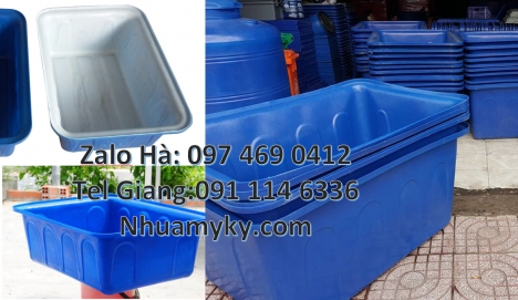 thùng chữ nhật 1000 lít, thùng nhựa vuông 750 lít, Thùng nhựa nuôi hải sản, Thùng nhựa dung t