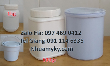 hũ nhựa hdpe trắng 1000ml, hũ nhựa hdpe 500gr, Hủ nhựa 1kg nắp vặn lùn, Hủ nhựa 1kg nắp vặn, hũ nhựa