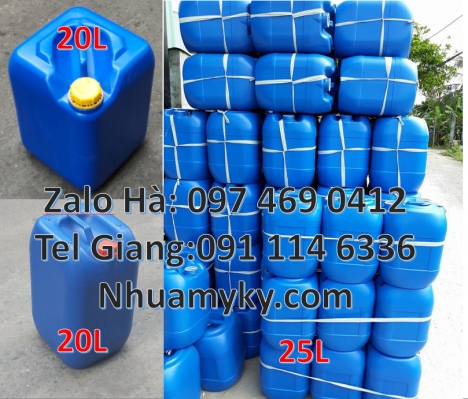 can 25l đựng tinh dầu, can dẹp 30 lít đựng thuốc thú y giá rẻ, can 20l 1kg, can 25l xanh Can nhựa