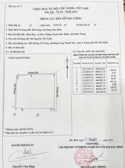 Bán đất trồng cây 21913m2, sổ đỏ,3 mặt tiền,Hoà Thắng,Bắc Bình,Bình Thuận