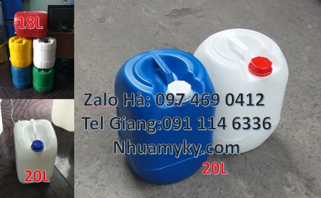 can 25l đựng tinh dầu, can dẹp 30 lít đựng thuốc thú y giá rẻ, can 20l 1kg, can 25l xanh Can nhựa