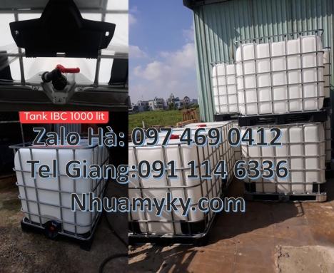 Thùng nhựa 1000L hàng nhập khẩu, Bồn nhựa 1 khối, tank nhựa ibc 1 khối, bồn nhựa 1000 lít đựng hóa c