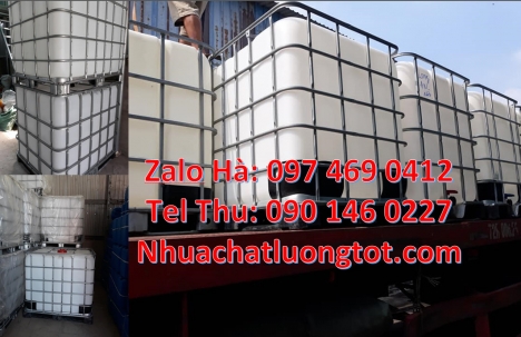 Tank 1000L đựng chất phụ gia thực phẩm, bồn nhựa 1000l đựng axit, Tank IBC 1000 lít, Thùng IBC 1000l