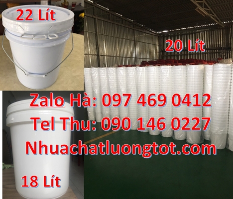 Xô nhựa 18 lít nắp chiết rót. Giá bán Vỏ thùng 20 lít quai nhựa, Xô nhựa 20 lít, lon nhựa