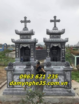 15 Mẫu mộ hai mái bằng đá đẹp bán tại Bắc Ninh