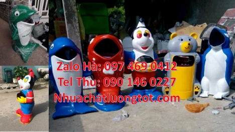 Thùng rác hình thú, sọt nhựa composite, thùng rác nhựa giá rẻ Cung cấp sỉ thùng rác con vật, Thùng r