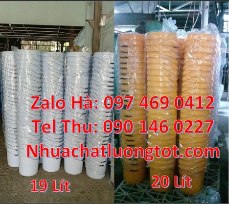 Xô nhựa 18 lít nắp chiết rót. Giá bán Vỏ thùng 20 lít quai nhựa, Xô nhựa 20 lít, lon nhựa