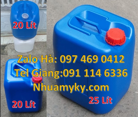 can dẹp 30 lít đựng thuốc thú y giá rẻ, can 20l vuông xanh, can 25l xanh Bán Can 20 lít đựng hóa c
