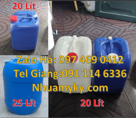 can dẹp 30 lít đựng thuốc thú y giá rẻ, can 20l vuông xanh, can 25l xanh Bán Can 20 lít đựng hóa c
