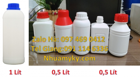 Chai nhựa, chai nhựa hdpe 50ml, chai 100ml nắp vặn, Chai hdpe 100ml vuông, chai 250 ml đựng thuốc sâ