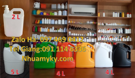 Can 1l quay đựng phân bón hóa học can 2l vòi nhấn can 5l quay xéo Can 4l tròn đựng nước lau sàn,