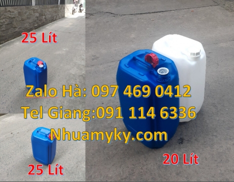 can dẹp 30 lít đựng thuốc thú y giá rẻ, can 20l vuông xanh, can 25l xanh Bán Can 20 lít đựng hóa c