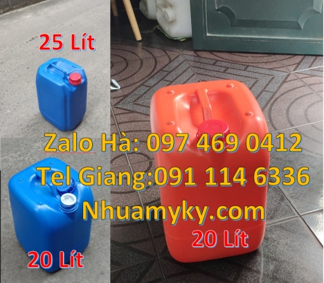can dẹp 30 lít đựng thuốc thú y giá rẻ, can 20l vuông xanh, can 25l xanh Bán Can 20 lít đựng hóa c
