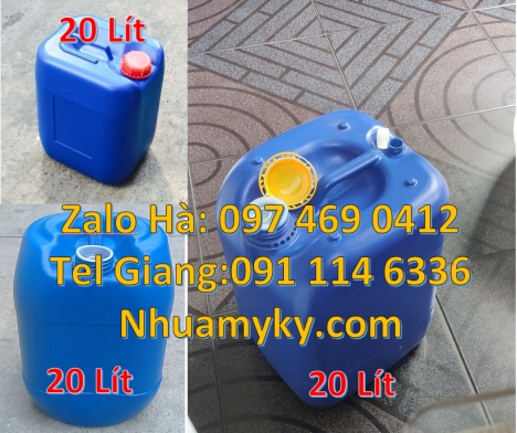 can dẹp 30 lít đựng thuốc thú y giá rẻ, can 20l vuông xanh, can 25l xanh Bán Can 20 lít đựng hóa c