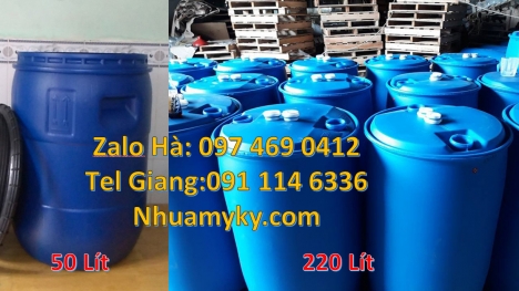 Phuy nhựa 150 lít nắp mở Giá bán thùng phi nhựa 30l, Thùng phi nhựa 200l, Thùng phuy đựng bột ngô,