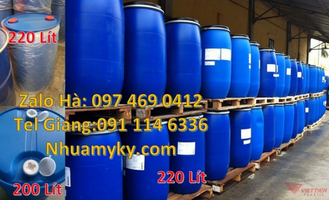 Phuy nhựa 150 lít nắp mở Giá bán thùng phi nhựa 30l, Thùng phi nhựa 200l, Thùng phuy đựng bột ngô,