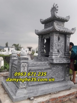 Mẫu Mộ Hai Mái Bằng Đá Đẹp Bán Tại Hải Dương