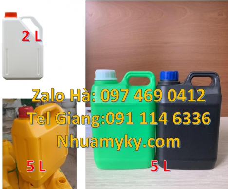 Can 1l quay đựng phân bón hóa học can 2l vòi nhấn can 5l quay xéo Can 4l tròn đựng nước lau sàn,