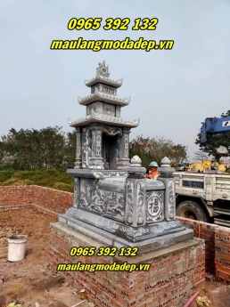 Tìm hiểu mẫu mộ đá ba mái - mộ ba mái bằng đá tự nhiên nguyên khối