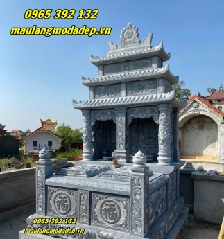 Tìm hiểu mẫu mộ đá ba mái - mộ ba mái bằng đá tự nhiên nguyên khối
