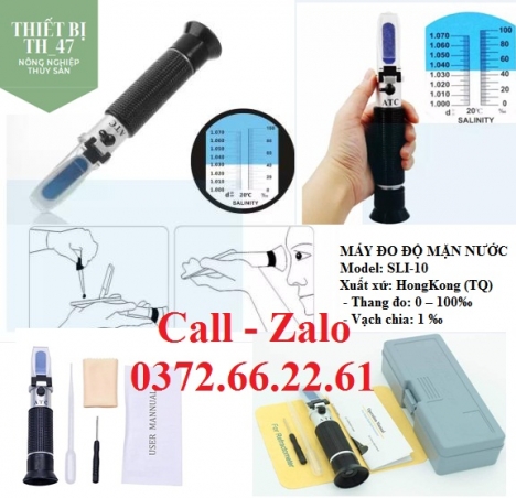 Khúc xạ kế đo độ mặn nước, sli 10 giá giá rẻ