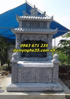 Mẫu mộ hai mái bằng đá đẹp bán tại Hưng Yên