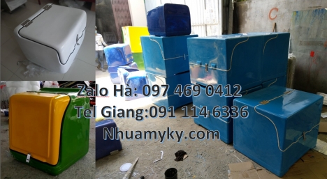 Thùng giữ nhiệt xe máy, thùng chở hoa quả thùng chở hàng sau xe máy thùng giao hàng cao cấp Thùng