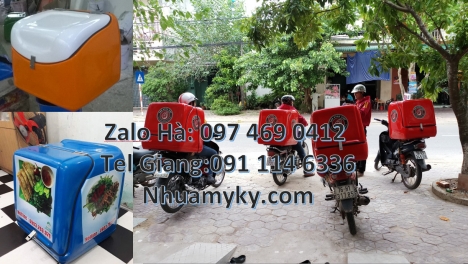 Thùng giữ nhiệt xe máy, thùng chở hoa quả thùng chở hàng sau xe máy thùng giao hàng cao cấp Thùng