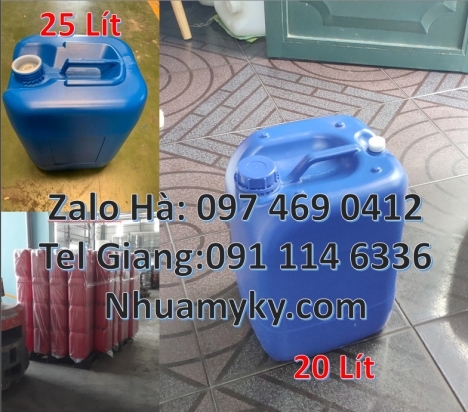 can vuông 30 lít hdpe đựng hóa chất can nhựa dày 25 lít đựng axit, can 20 lít đựng thuốc bảo vệ thự