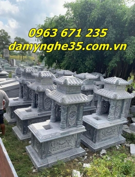 Mẫu mộ hai đao bằng đá đẹp giá rẻ bán tại Thái Bình