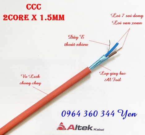 Cáp chống cháy, báo cháy chống nhiễu Altek Kabel Đức/China