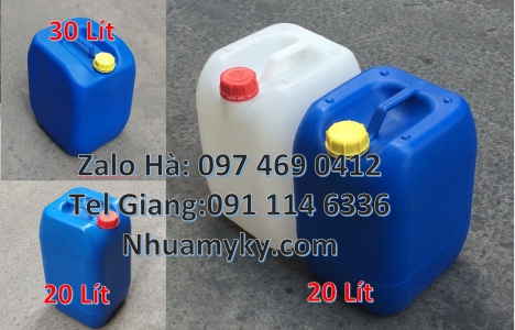 can vuông 30 lít hdpe đựng hóa chất can nhựa dày 25 lít đựng axit, can 20 lít đựng thuốc bảo vệ thự