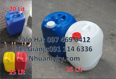 can vuông 30 lít hdpe đựng hóa chất can nhựa dày 25 lít đựng axit, can 20 lít đựng thuốc bảo vệ thự
